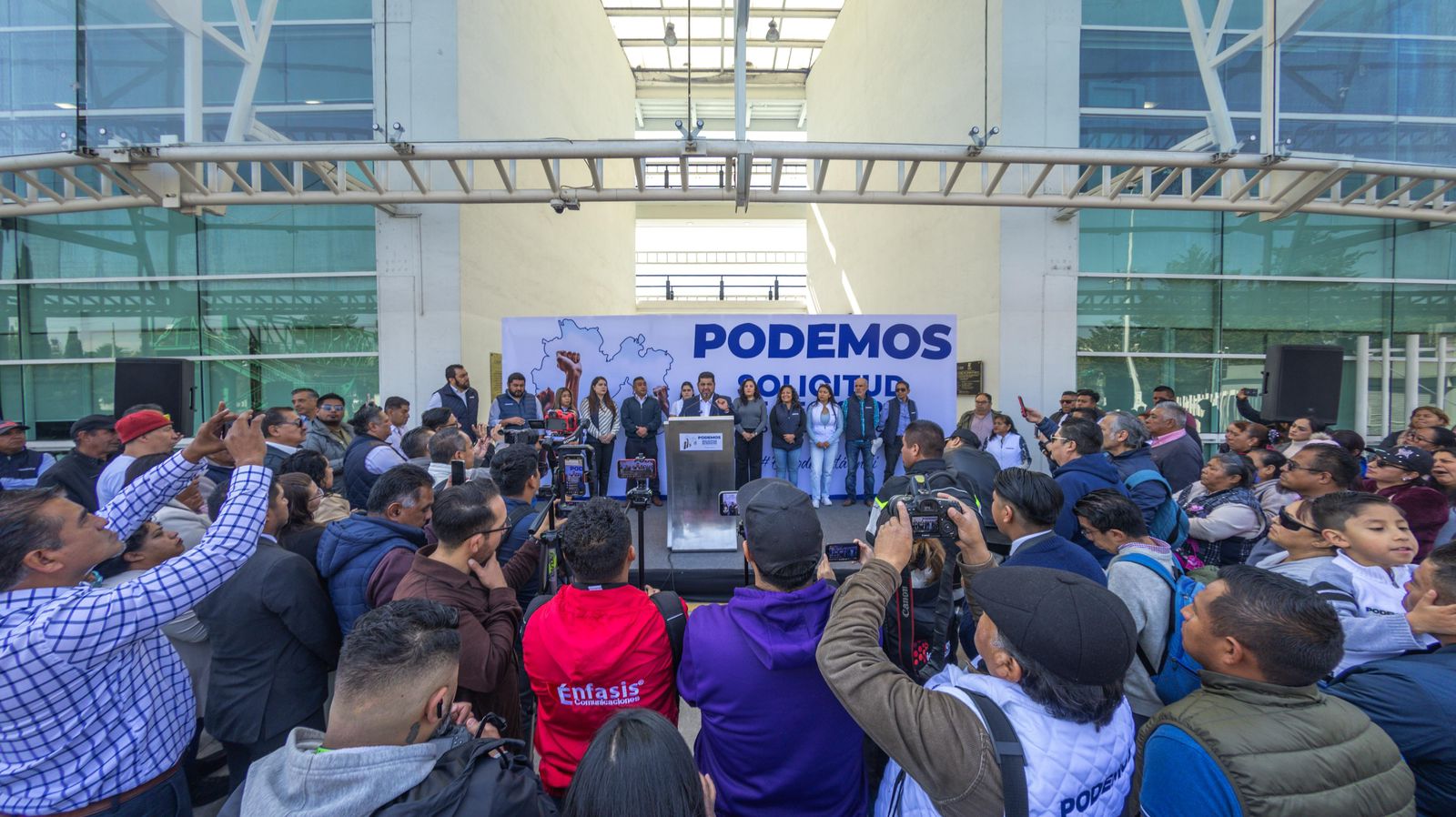 Acto público de PODEMOS con militancia y prensa en el Estado de México